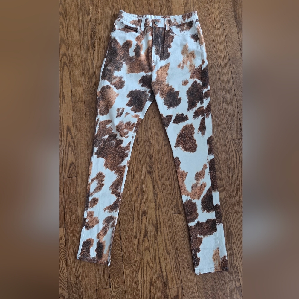 WeWoreWhat Brown and White brown  Patterned Jeans 20 X 32 5 Pocket